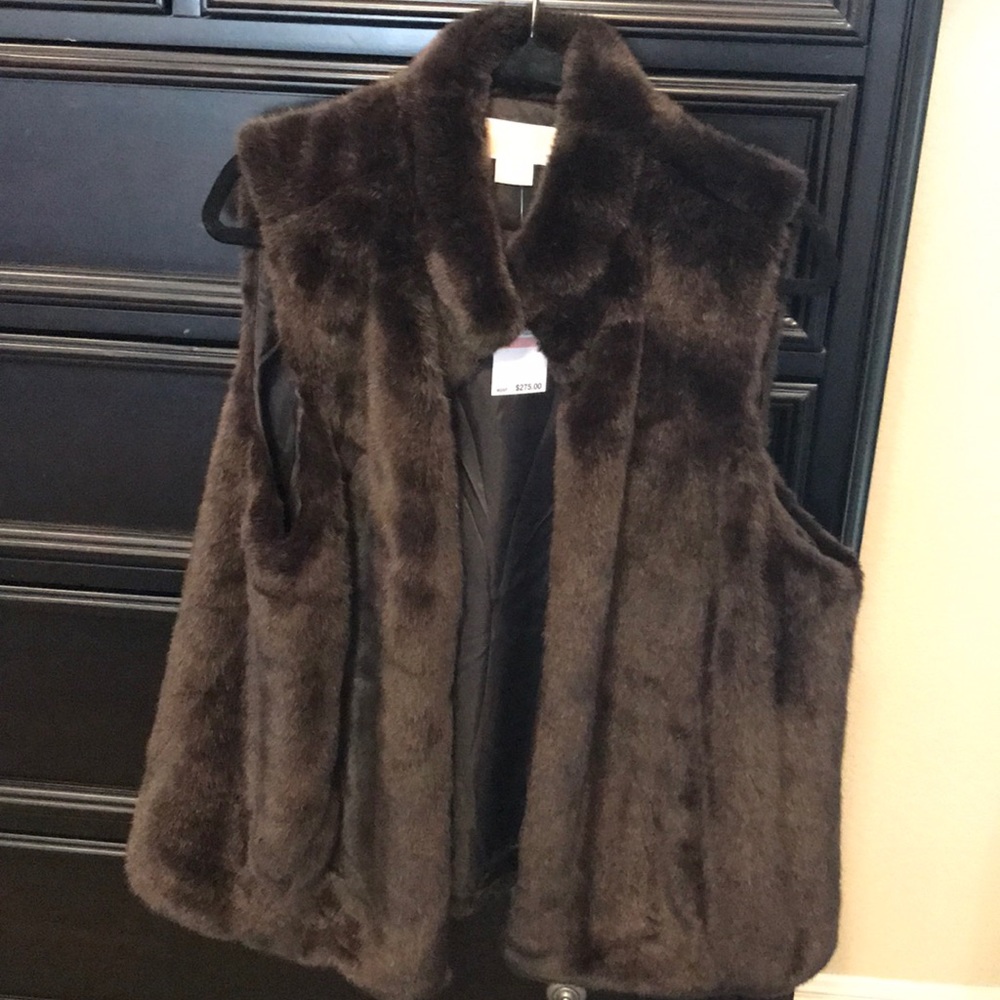 NWT MK faux fur vest